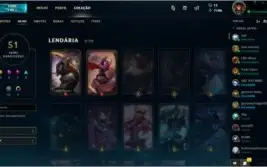 Conta LoL Platina 1, 51 Skins, 128 Campões
