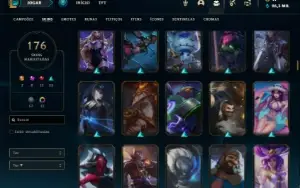 Conta Unranked com TODOS os champs e 176 Skins + 4 Prestigio