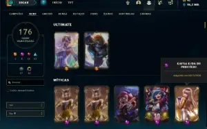 Conta Unranked com TODOS os champs e 176 Skins + 4 Prestigio