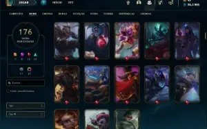 Conta Unranked com TODOS os champs e 176 Skins + 4 Prestigio