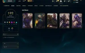 Unranked com 120 Champs e 192 Skins +2 Prestigios +2800 RP