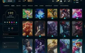 Unranked com 120 Champs e 192 Skins +2 Prestigios +2800 RP
