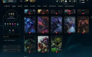 Unranked com 120 Champs e 192 Skins +2 Prestigios +2800 RP