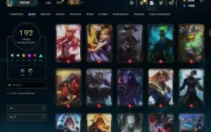 Unranked com 120 Champs e 192 Skins +2 Prestigios +2800 RP