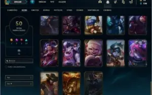 Conta prata 4 com 50 skins e 121 champs ( MAIN JG )
