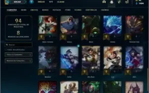 Conta platina 4 com 20 skins e 40 champs