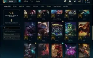 Conta platina 4 com 20 skins e 40 champs
