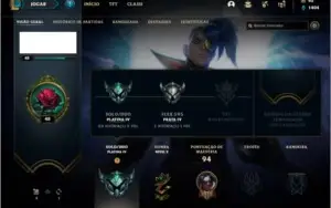 Conta platina 4 com 20 skins e 40 champs