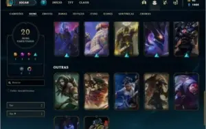 Conta platina 4 com 20 skins e 40 champs