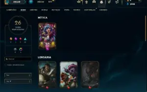 Platina 2 com 65 Champs e 26 Skins + 6 Espolios