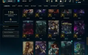 Platina 2 com 65 Champs e 26 Skins + 6 Espolios