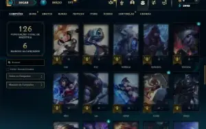 Platina 2 com 65 Champs e 26 Skins + 6 Espolios