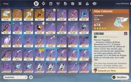 Conta Genshin Impact AR 56  10 personagens e 4 armas 5 stars