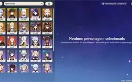 Conta Genshin Impact AR 56  10 personagens e 4 armas 5 stars