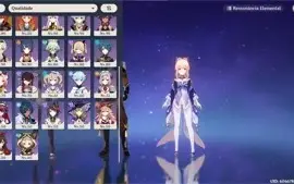 Conta Genshin Impact AR 56  10 personagens e 4 armas 5 stars