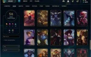 Conta prata 4 MAIN TOP com 56 skins e 76 champs