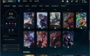 Conta prata 4 MAIN TOP com 56 skins e 76 champs
