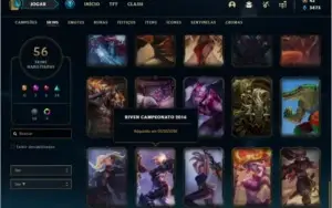Conta prata 4 MAIN TOP com 56 skins e 76 champs