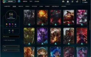 Conta prata 4 MAIN TOP com 56 skins e 76 champs