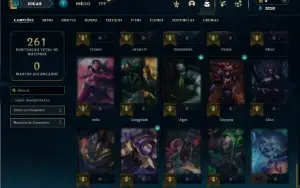 Unranked com 60 Champs e 17 Skins + 22 Espolios