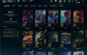 Unranked com 60 Champs e 17 Skins + 22 Espolios