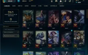 Unranked com 60 Champs e 17 Skins + 22 Espolios