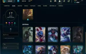 Unranked com 60 Champs e 17 Skins + 22 Espolios