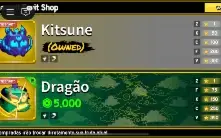 Conta dragon injetada kitsune permanente