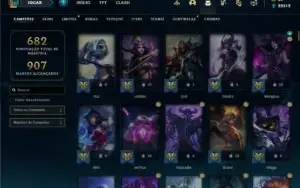 Conta prata 4 com TODOS os champs e 453 Skins + 9 prestigios