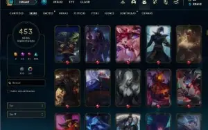 Conta prata 4 com TODOS os champs e 453 Skins + 9 prestigios