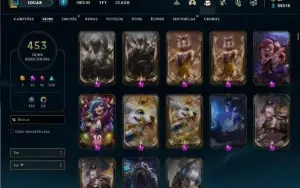 Conta prata 4 com TODOS os champs e 453 Skins + 9 prestigios