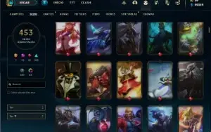 Conta prata 4 com TODOS os champs e 453 Skins + 9 prestigios