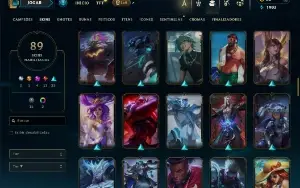 Ouro 4 com 115 Champs e 89 Skins ( SUP / MID / ADC )