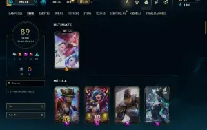 Ouro 4 com 115 Champs e 89 Skins ( SUP / MID / ADC )