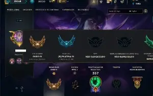 Ouro 4 com 115 Champs e 89 Skins ( SUP / MID / ADC )