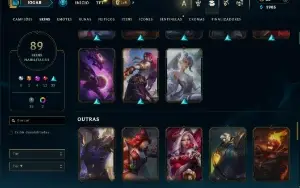 Ouro 4 com 115 Champs e 89 Skins ( SUP / MID / ADC )