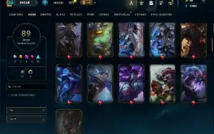 Ouro 4 com 115 Champs e 89 Skins ( SUP / MID / ADC )