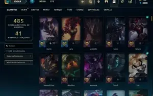 Unranked com 155 Champs e 101 Skins