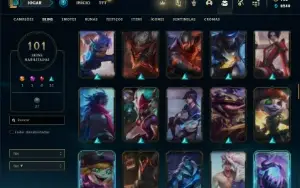 Unranked com 155 Champs e 101 Skins