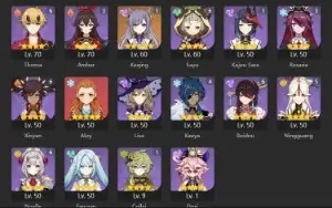Conta END GAME, varios personagens + bis. HuTao c1 MONSTRA
