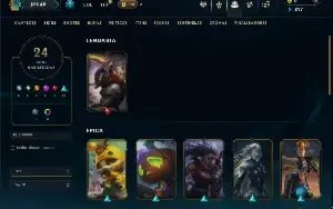 Unranked com 70 Champs e 24 Skins