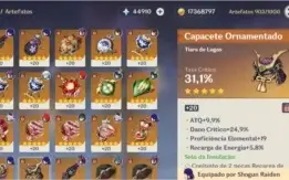 Genshin Impact Ar 57 com 45.910 gemas essencial