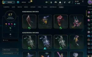 Conta league of legends 763 skins, mestre ultima season