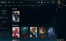 League of Legends Platina IV (110 skins - todos champs)