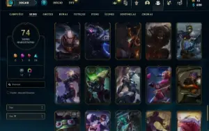 Conta Ferro 1 com 135 Champs e 74 Skins + 825 RP