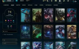 Conta Ferro 1 com 135 Champs e 74 Skins + 825 RP