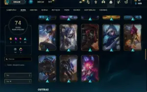 Conta Ferro 1 com 135 Champs e 74 Skins + 825 RP