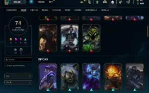 Conta Ferro 1 com 135 Champs e 74 Skins + 825 RP