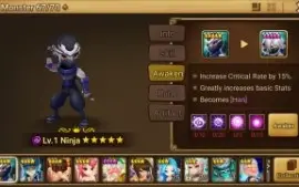Reroll Summoners War lvl10 com Ninja Dark - Han + Galleon