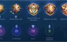 Antigo Mítico, MOBILE LEGENDS, 65 HEROS, 78 SKINS, EMBLEMA!